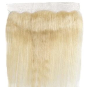 A close up of a blonde hair extension