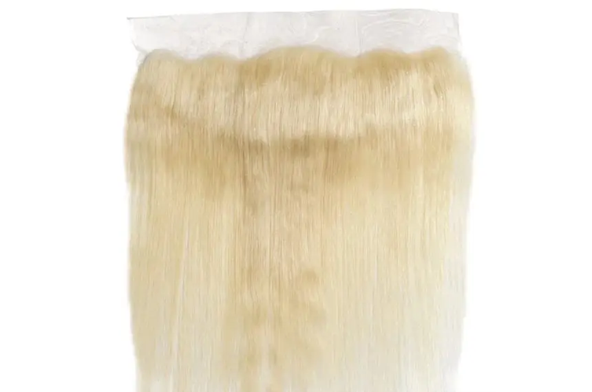 A close up of a blonde hair extension