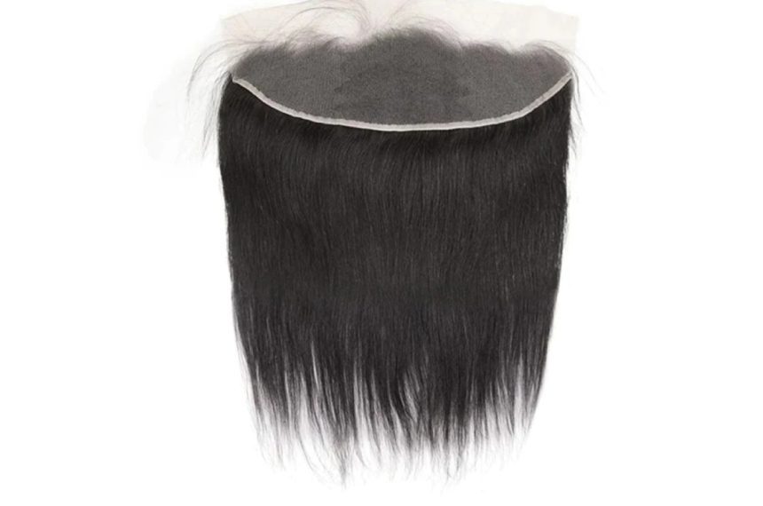A close up of the front of a black wig
